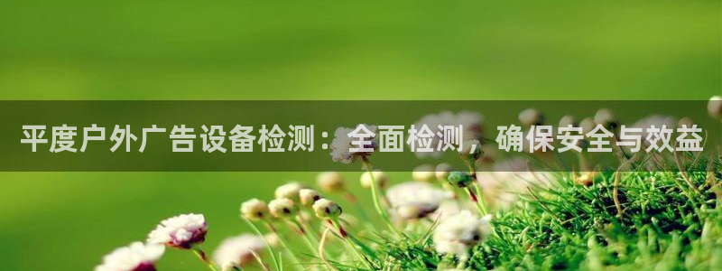 杏宇平台代理：平度户外广告设备检测：全面检测，确保安全与效益