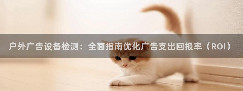 杏宇平台代理多少钱：户外广告设备检测：全面指南优化广告支出回报率（ROI）