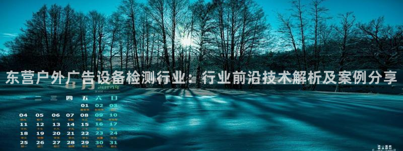 杏宇平台登录步骤是什么：东营户外广告设备检测行业：行业前沿技术解析及案例分享