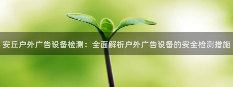 杏宇平台测速链接：安丘户外广告设备检测：全面解析户外广告设备的安全检测措施
