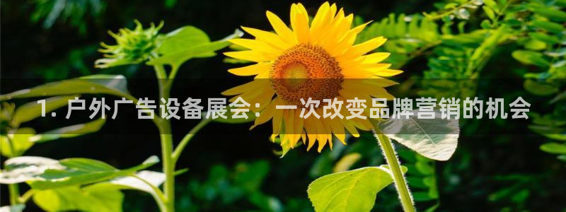 杏宇平台登录步骤图：1. 户外广告设备展会：一次改变品牌营销的机会
