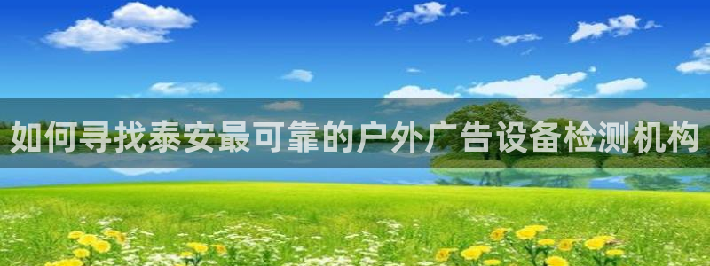 杏宇平台测速链接：如何寻找泰安最可靠的户外广告设备检测机构