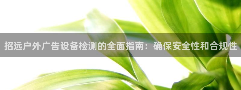 杏宇平台代理多少钱一次：招远户外广告设备检测的全面指南：确保安全性和合规性