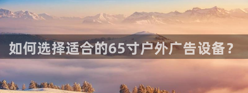 杏宇平台登录步骤图：如何选择适合的65寸户外广告设备？