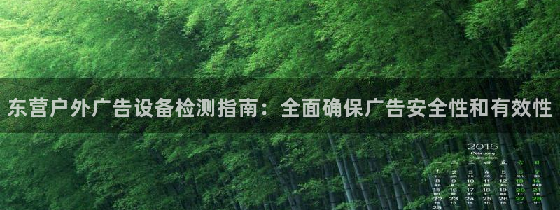 杏宇官方平台官网入口：东营户外广告设备检测指南：全面确保广告安全性和有效性